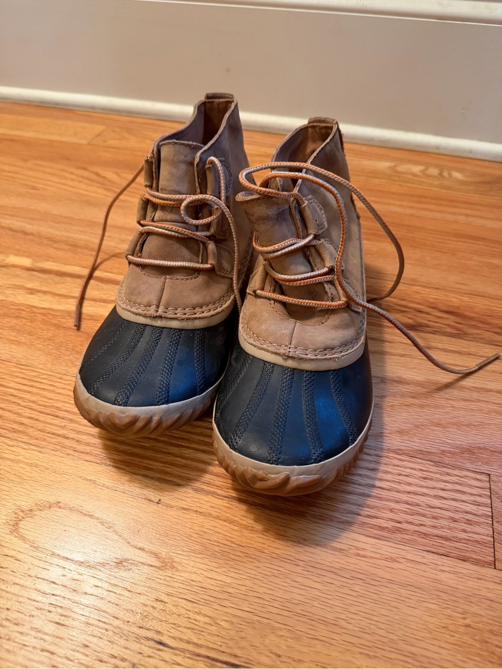 Brown and Black sorrel Duck Boots - Waterproof Lace-Up